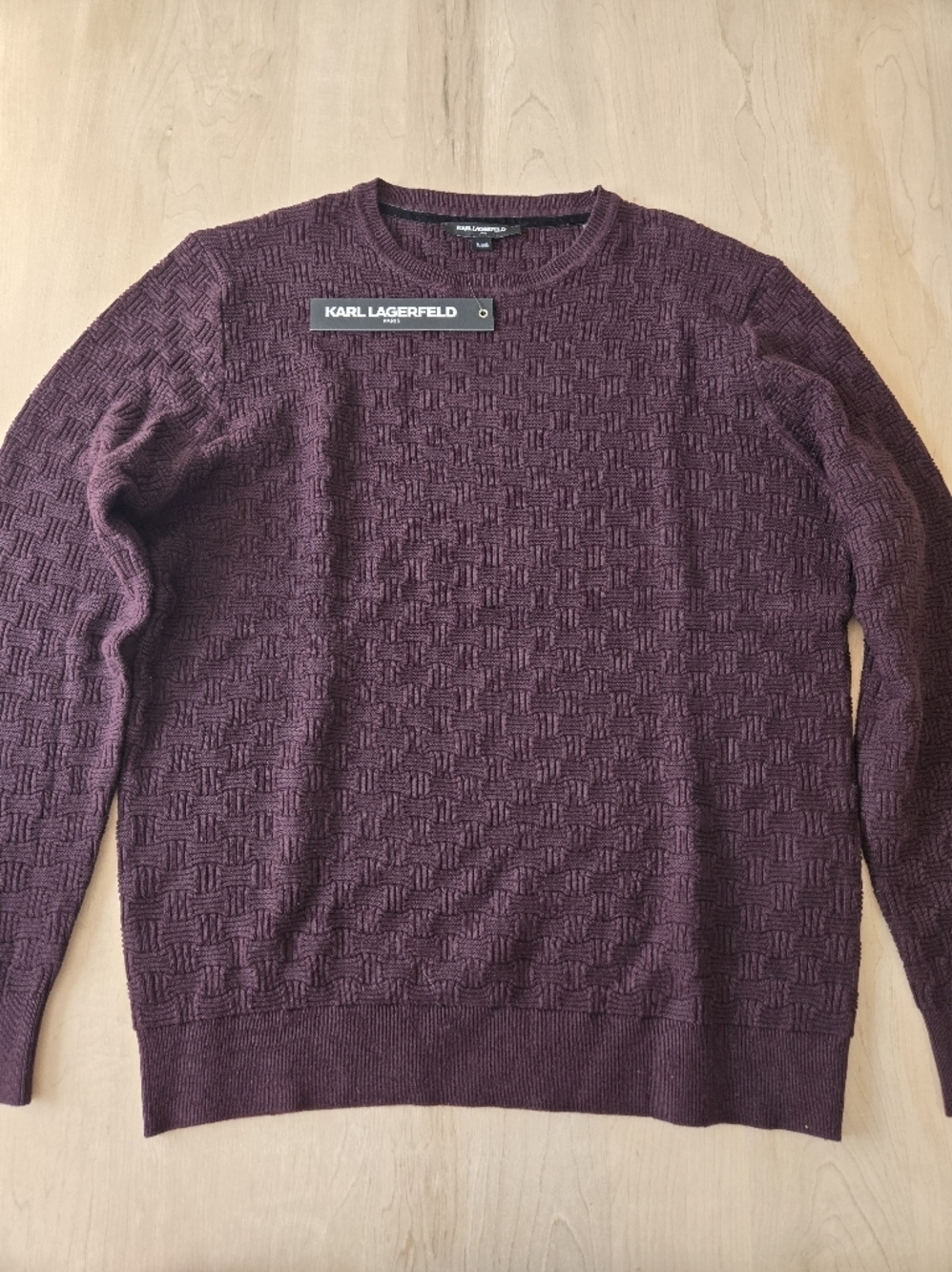 NEW! Karl Lagerfeld Plum Textured Knit Sweater